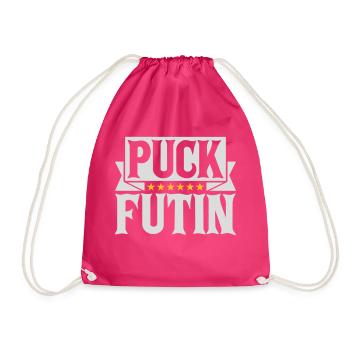 puck futin logo design - Drawstring Bag - fuchsia - Front