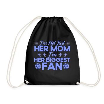 Sportfan Fußball Fußball Mama Geschenk - Turnbeutel - Schwarz - Vorne