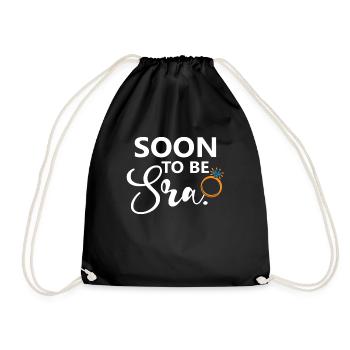 Soon To Be Sra. Engagement Bridal Shower Wedding - Drawstring Bag - black - Front