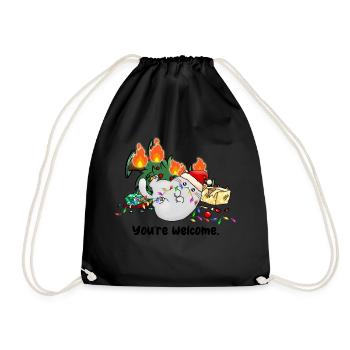 Christmas Funny Cat Christmas Tree Cat - Drawstring Bag - black - Front