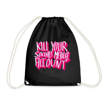 Social media suckz - Drawstring Bag - black - Front