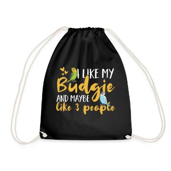 Budgerigar Perruche Oiseau Cadeau pour animaux de compagnie - Sac de sport léger - noir - Devant