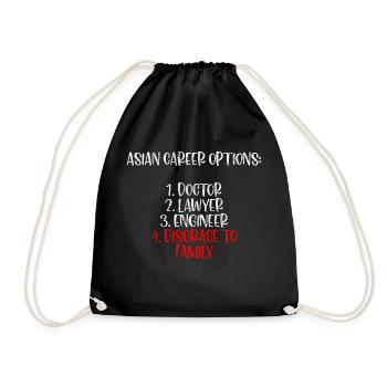 Asian Career Options, Doctor, Disgrace To Family 3 - Drawstring Bag - black - Front