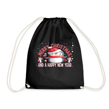 Joyeux Noël et bonne année Penguins - Sac de sport léger - noir - Devant