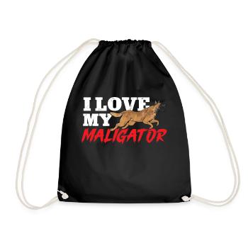 Malinois Belgian Shepherd Mechelaar Dog - Drawstring Bag - black - Front