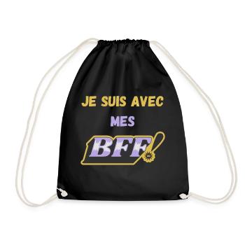 Je suis avec mes BFF ! - Sac de sport léger - noir - Devant
