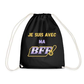 Je suis avec ma BFF ! - Sac de sport léger - noir - Devant