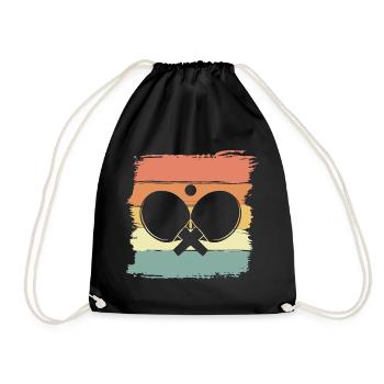 Tennis de table rétro vintage - Sac de sport léger - noir - Devant