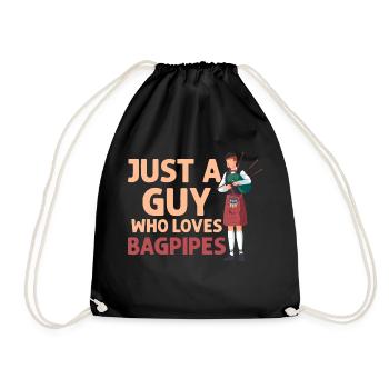 Just A Guy Who Loves Bagpipes Bagpiper Bagpiping - Turnbeutel - Schwarz - Vorne