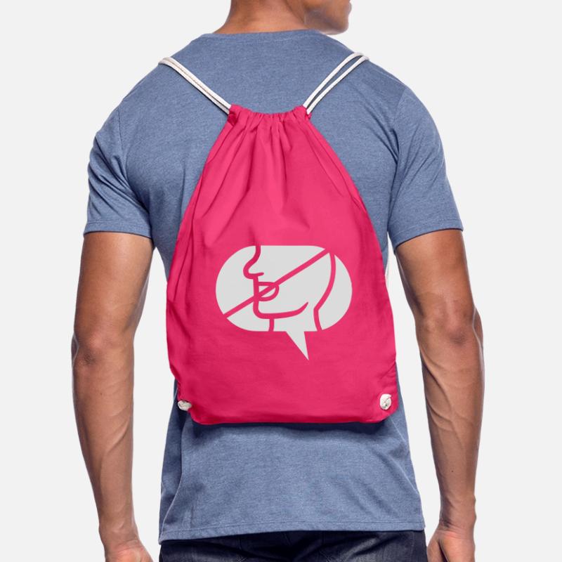 Forbidden Communicate Icon Speech Bubble Drawstring Bag