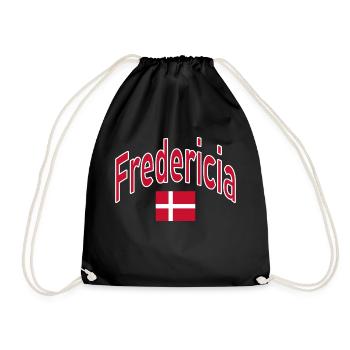 Fredericia Danemark drapeau - Sac de sport léger - noir - Devant