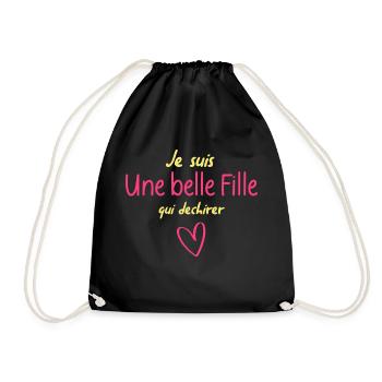 Je suis une belle fille qui déchirer - Sac de sport léger - noir - Devant