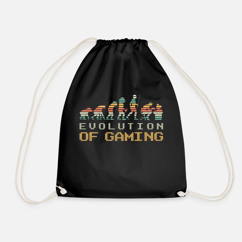 Evolution Of Gaming - Drawstring Bag - black