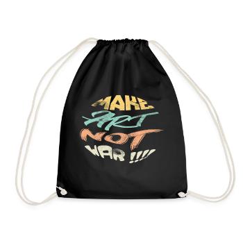 Faire de l’art, pas de la guerre - Sac de sport léger - noir - Devant