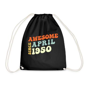 Groovy 73 Jahre alt genial seit April 1950 73. - Turnbeutel - Schwarz - Vorne