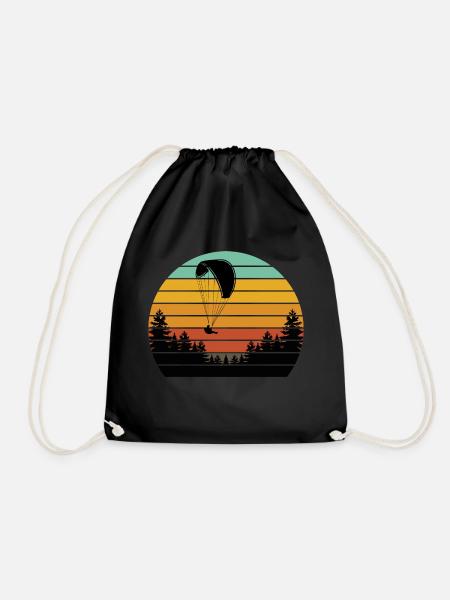 Sunset Paraglide Gleitschirm Design - Turnbeutel - Schwarz