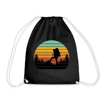 Sunset Wandern Design - Turnbeutel - Schwarz - Vorne