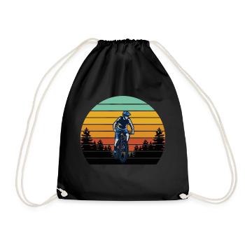 Sunset MTB Mountainbike Fahrrad Design - Turnbeutel - Schwarz - Vorne