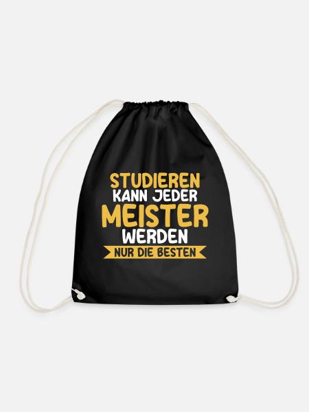 Meister Prüfung Meister Prüfung Geschenk - Turnbeutel - Schwarz