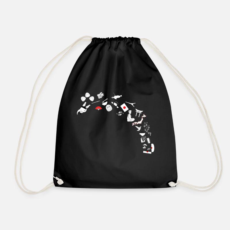 An opening on Japan in small - Drawstring Bag - black