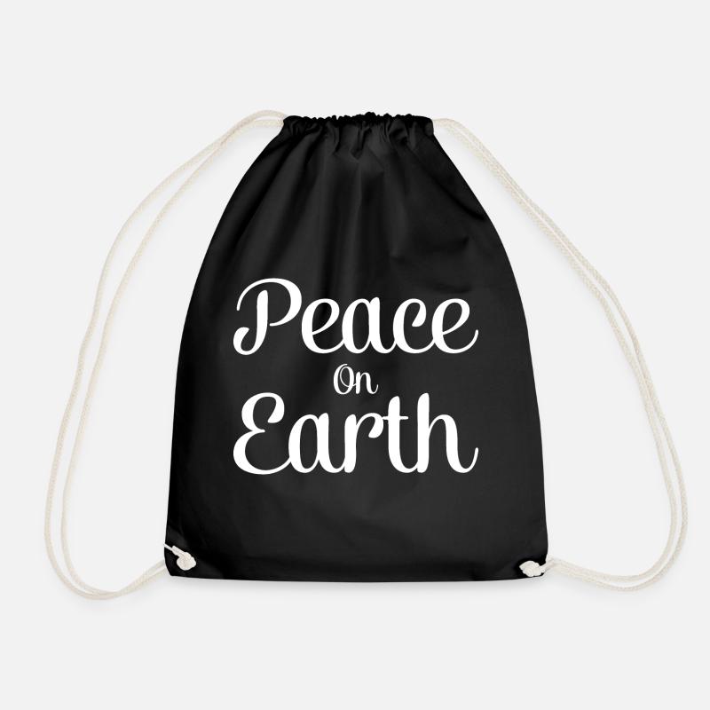 Create Peace on Earth - Drawstring Bag - black