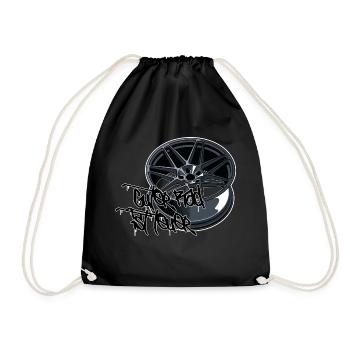 Good bike is expensive // Illustration + Saying - Drawstring Bag - black - Front