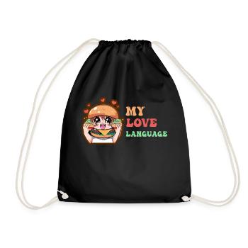 MY LOVE LANGUAGE - Drawstring Bag - black - Front