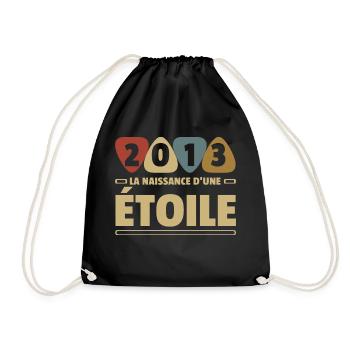 2013 date de naissance / anniversaire année 2013 - Sac de sport léger - noir - Devant
