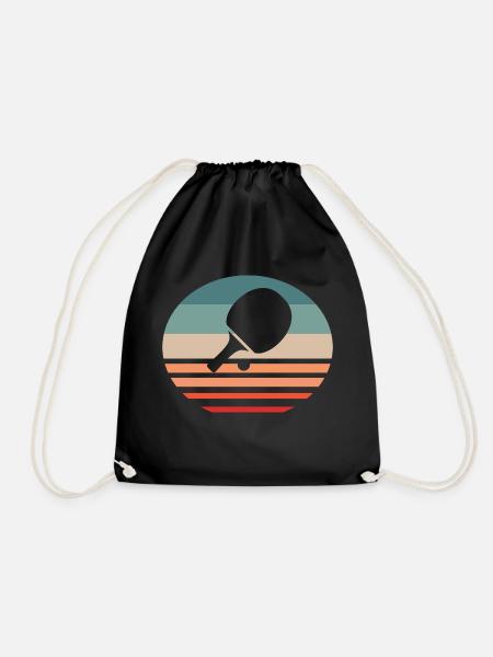 Tischtennis Retro Vintage - Turnbeutel - Schwarz