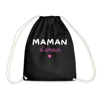 Maman d amour - Sac de sport léger - noir - Devant