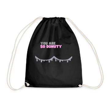 Donut Lecker Geschenkidee Süssgebäck Frau - Turnbeutel - Schwarz - Vorne