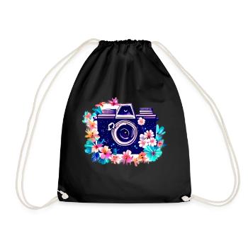 Photographer Camera Funny Photographing Photographer - Drawstring Bag - black - Front