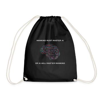mankind master AI Artificial Intelligence - Drawstring Bag - black - Front