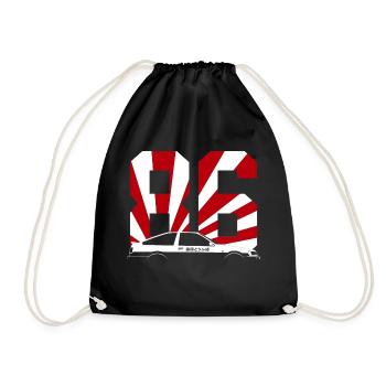 JDM AE86 Japan Domestic Market Car - Drawstring Bag - black - Front
