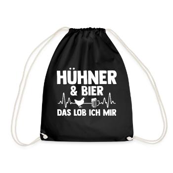 Huhn Landwirt Bauernhof Bier Hühner - Turnbeutel - Schwarz - Vorne