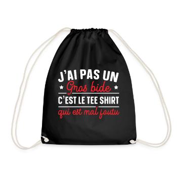 J'ai Pas Un Gros Bide C'est Le Tee Shirt Cadeau - Sac de sport léger - noir - Devant