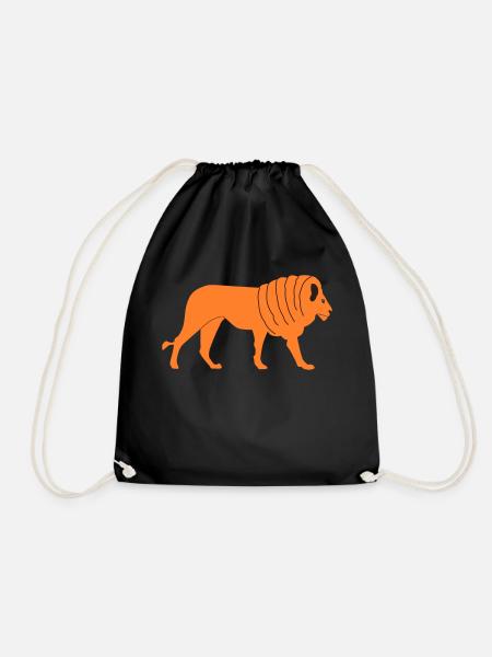 Lion brown - Drawstring Bag - black