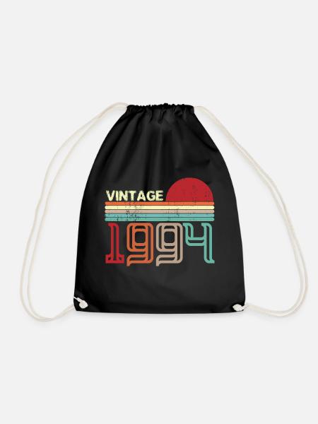 Vintage Birthday retro sunset design - Drawstring Bag - black