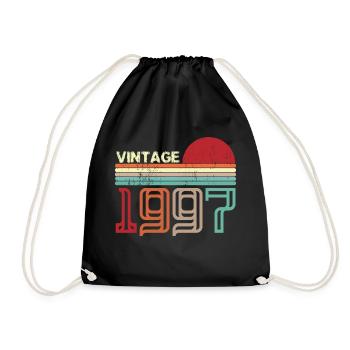 Vintage 1997 Anniversaire rétro sunset design - Sac de sport léger - noir - Devant