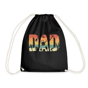Sunset dad plant design in retro vintage style - Drawstring Bag - black - Front