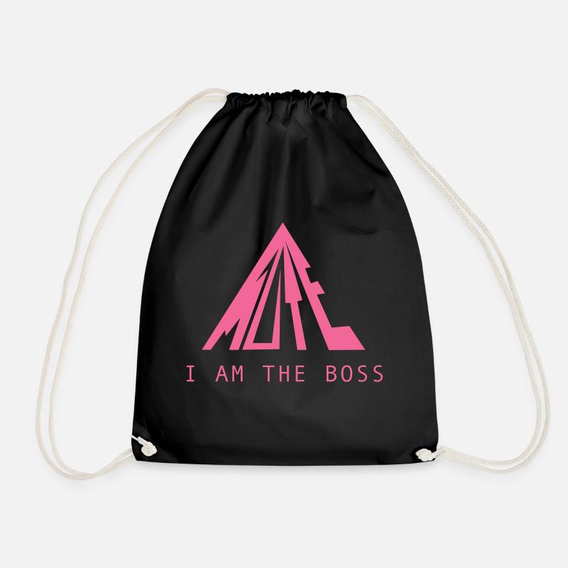 Bossy design in pink - Drawstring Bag - black