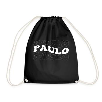 Funny Paulo Groovy 4 Männer Frauen Cool Paulo Batikfarbe - Turnbeutel - Schwarz - Vorne