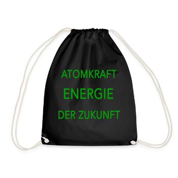 Atomkraft Energie der Zukunft - Turnbeutel - Schwarz - Vorne
