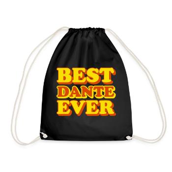 Dante First Name Funny Gift - Drawstring Bag - black - Front
