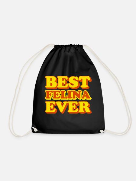 Felina Vorname lustiges Geschenk - Turnbeutel - Schwarz