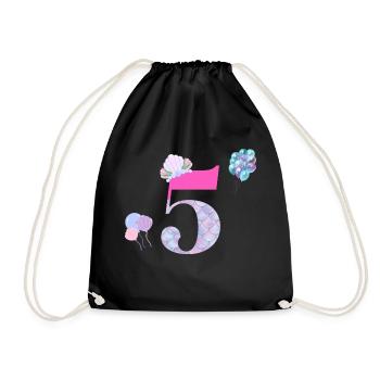 5e anniversaire sirène - Sac de sport léger - noir - Devant