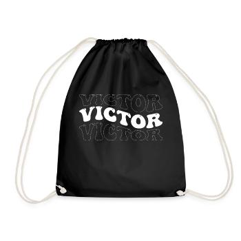 Lustig Victor Groovy 4 Männer Frauen Cool Victor Krawatte - Turnbeutel - Schwarz - Vorne