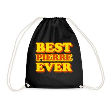 Pierre Vorname Lustiges Geschenk - Turnbeutel - Schwarz - Vorne