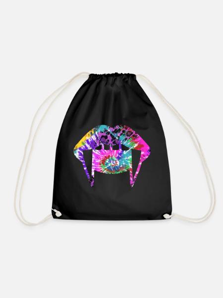 Groovy Vampirelips pink purple - Turnbeutel - Schwarz
