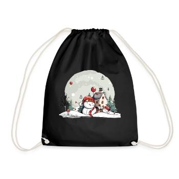 Christmas Landscape - Drawstring Bag - black - Front